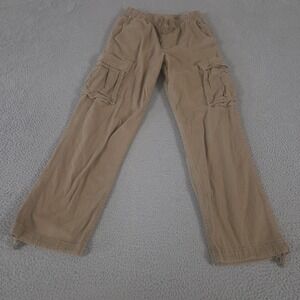 No Boundaries Pants Mens XS Tan Washed Cargo Straight Leg Cotton Utility Hiking